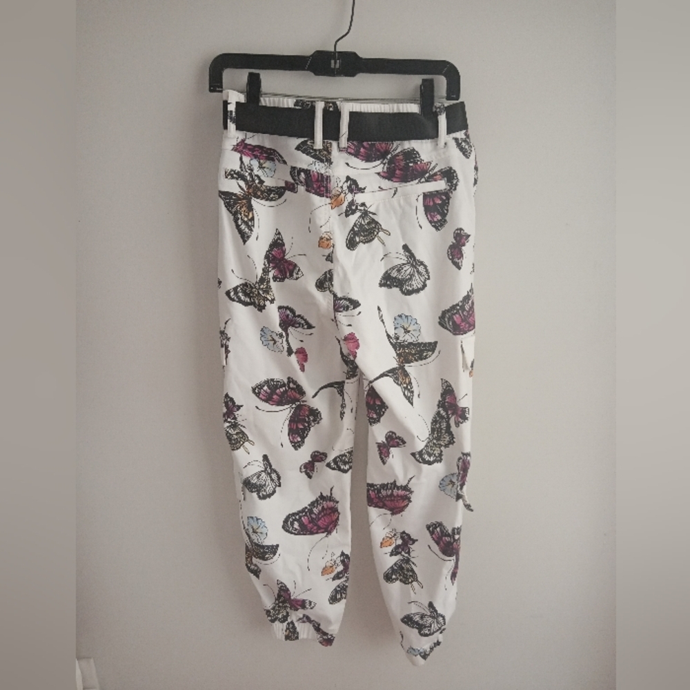 Butterfly Print Juniors Jogger Cargo Pants Size 9/10 - Picture 2 of 3